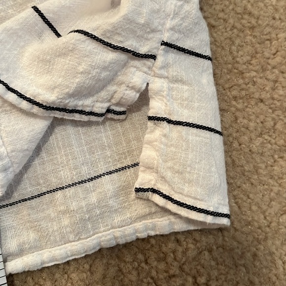 XL Apt. 9 Casual Striped Oversized Button Down Shirt , 100% cotton, white & blue - Picture 8 of 14